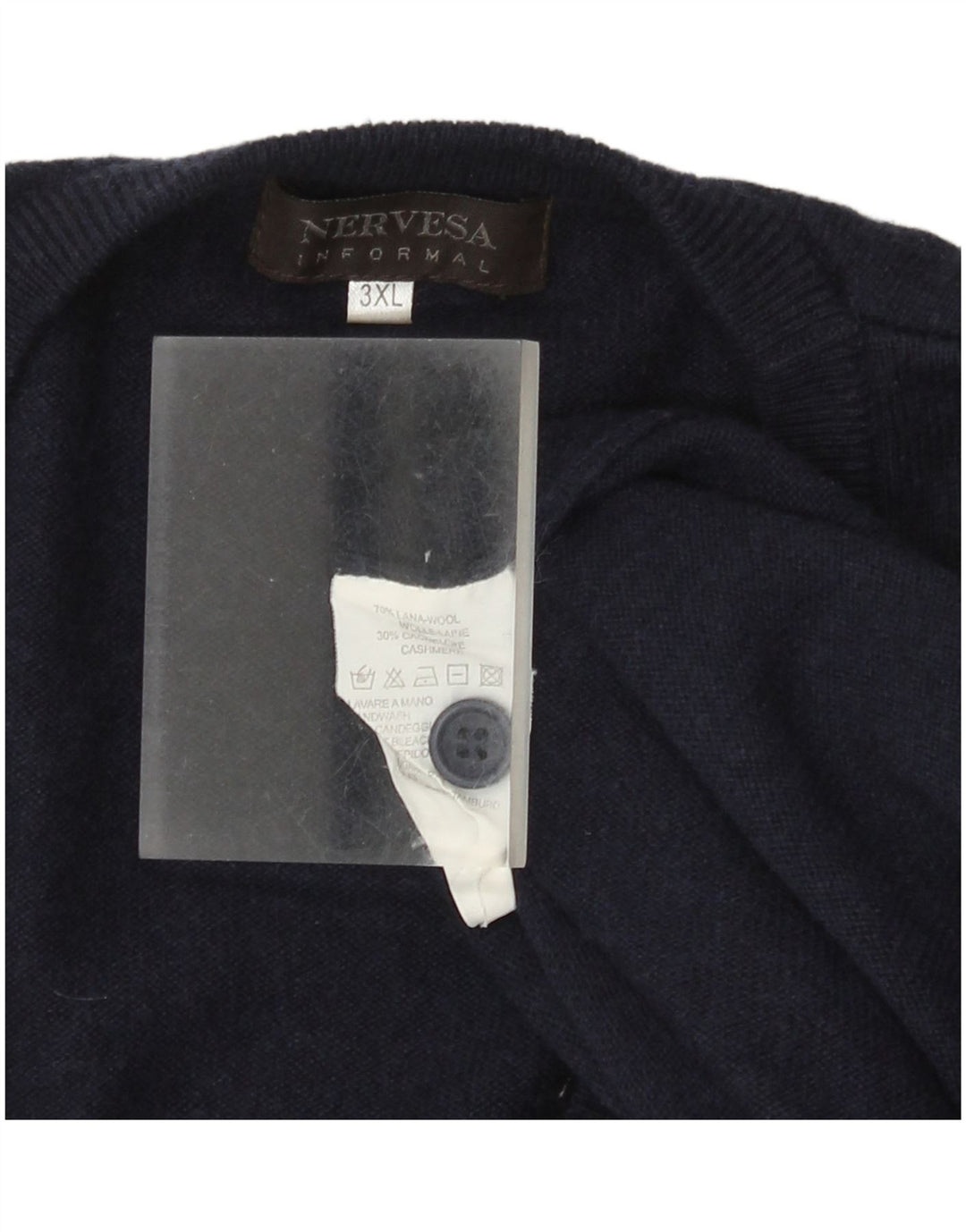 Maglione cardigan senza maniche da uomo Nervesa 3XL lana blu navy