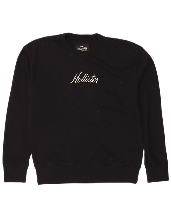 Felpa grafica da uomo Hollister Maglione piccolo cotone nero