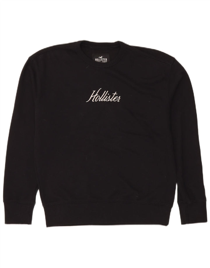 Felpa grafica da uomo Hollister Maglione piccolo cotone nero