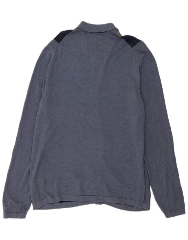 Maglione cardigan da uomo Marks & Spencer grande cotone a righe blu