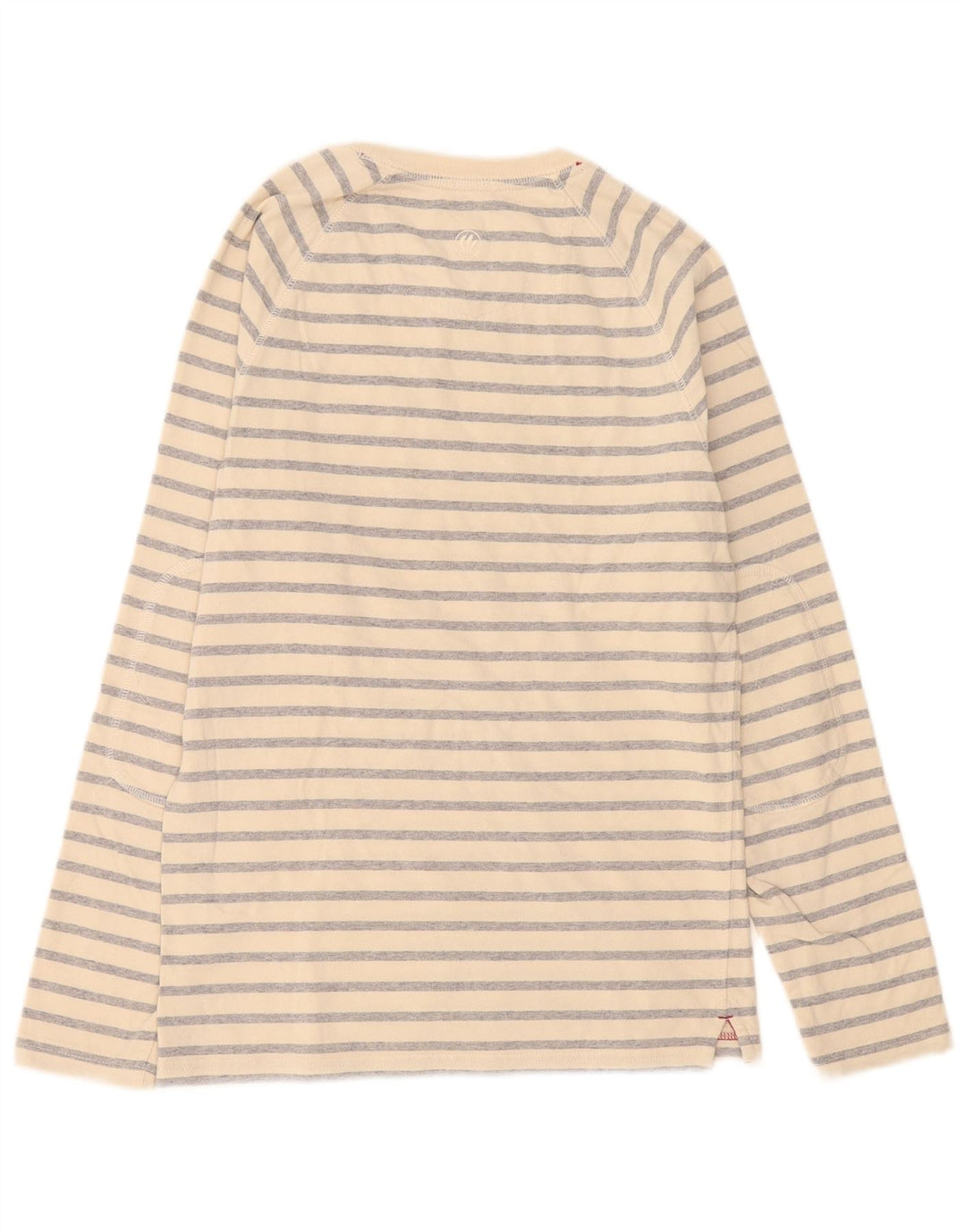 Fat Face Top da uomo a maniche lunghe XS in cotone a righe beige