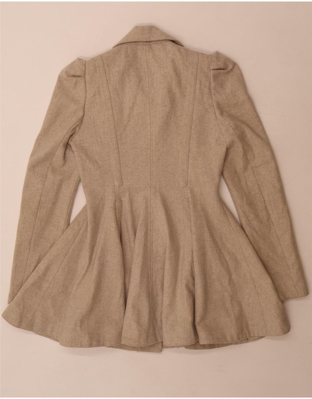 Cappotto da principessa da donna Topshop UK 8 piccolo in lana beige