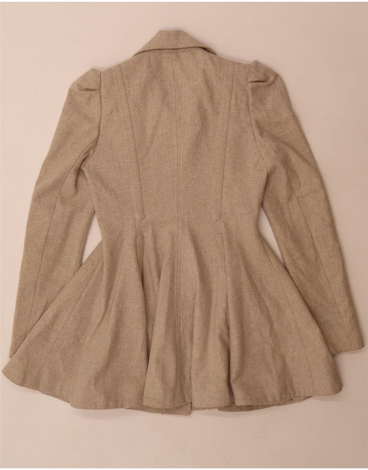 Cappotto da principessa da donna Topshop UK 8 piccolo in lana beige