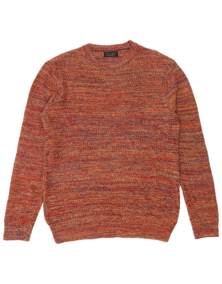 Maglione girocollo da uomo Zara in acrilico puntinato multicolore medio