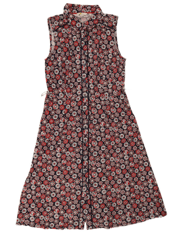 Abito camicia senza maniche da donna Boden UK 12 Medio multicolore floreale