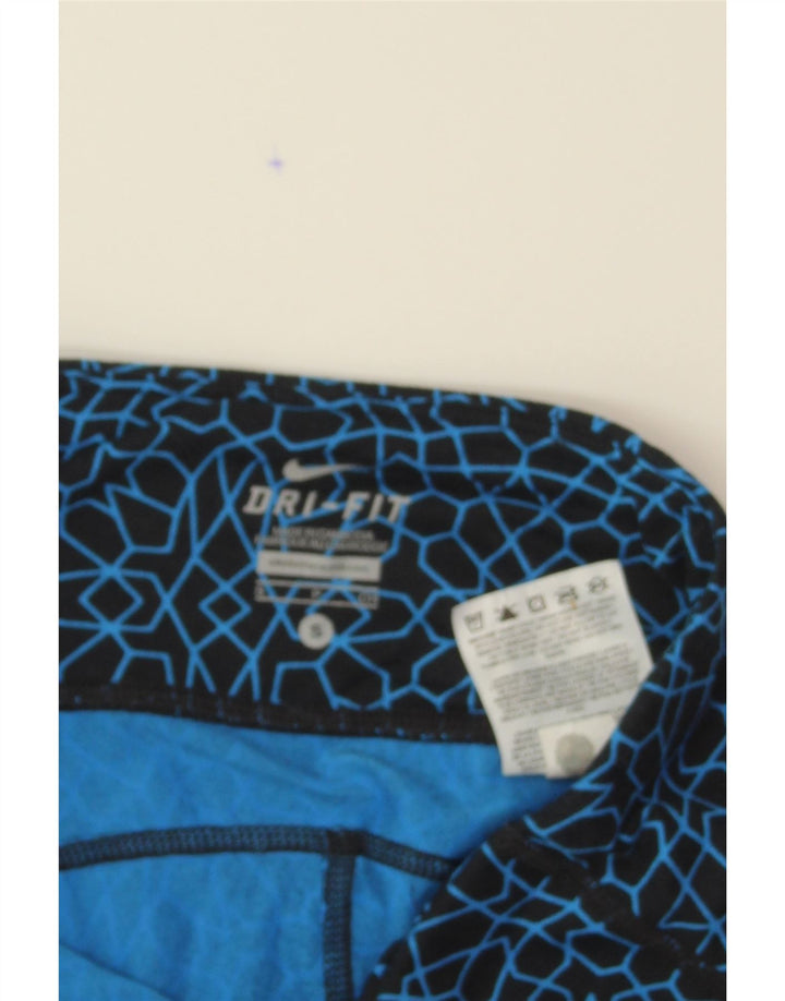 NIKE Womens Capri Leggings UK 10 Small Black Geometric Polyester Vintage Nike and Second-Hand Nike from Messina Hembry 