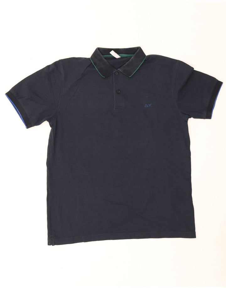 Polo da uomo Sun68 grande in cotone blu navy