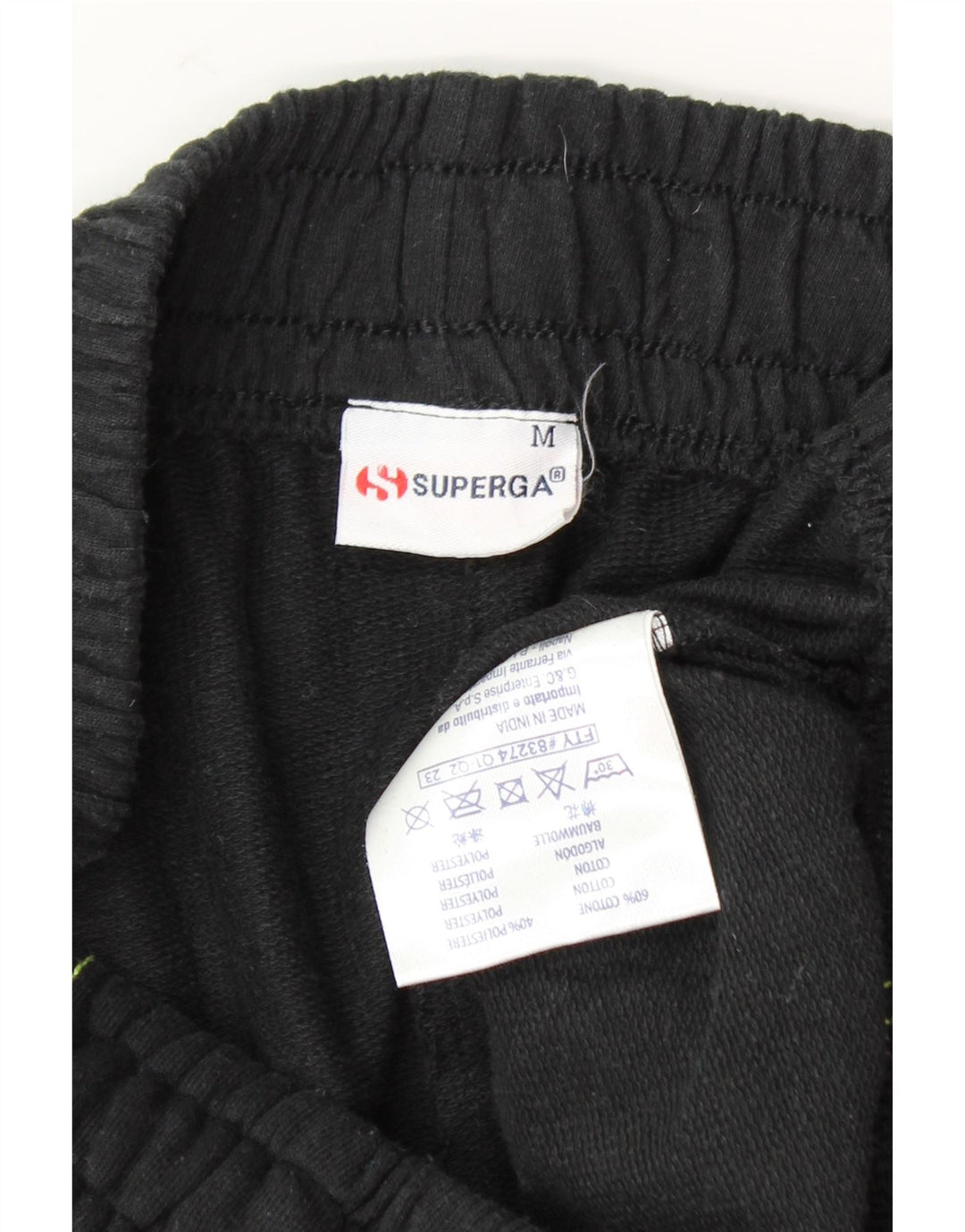SUPERGA Mens Tracksuit Trousers Joggers Medium Black Cotton Vintage Superga and Second-Hand Superga from Messina Hembry 