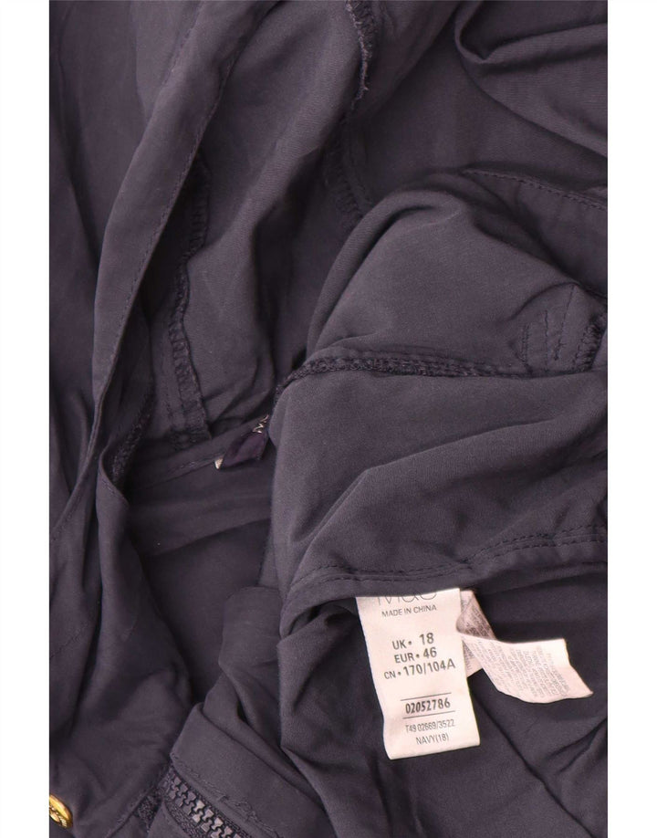 Giacca a vento con cappuccio da donna Marks & Spencer UK 18 XL Blu navy