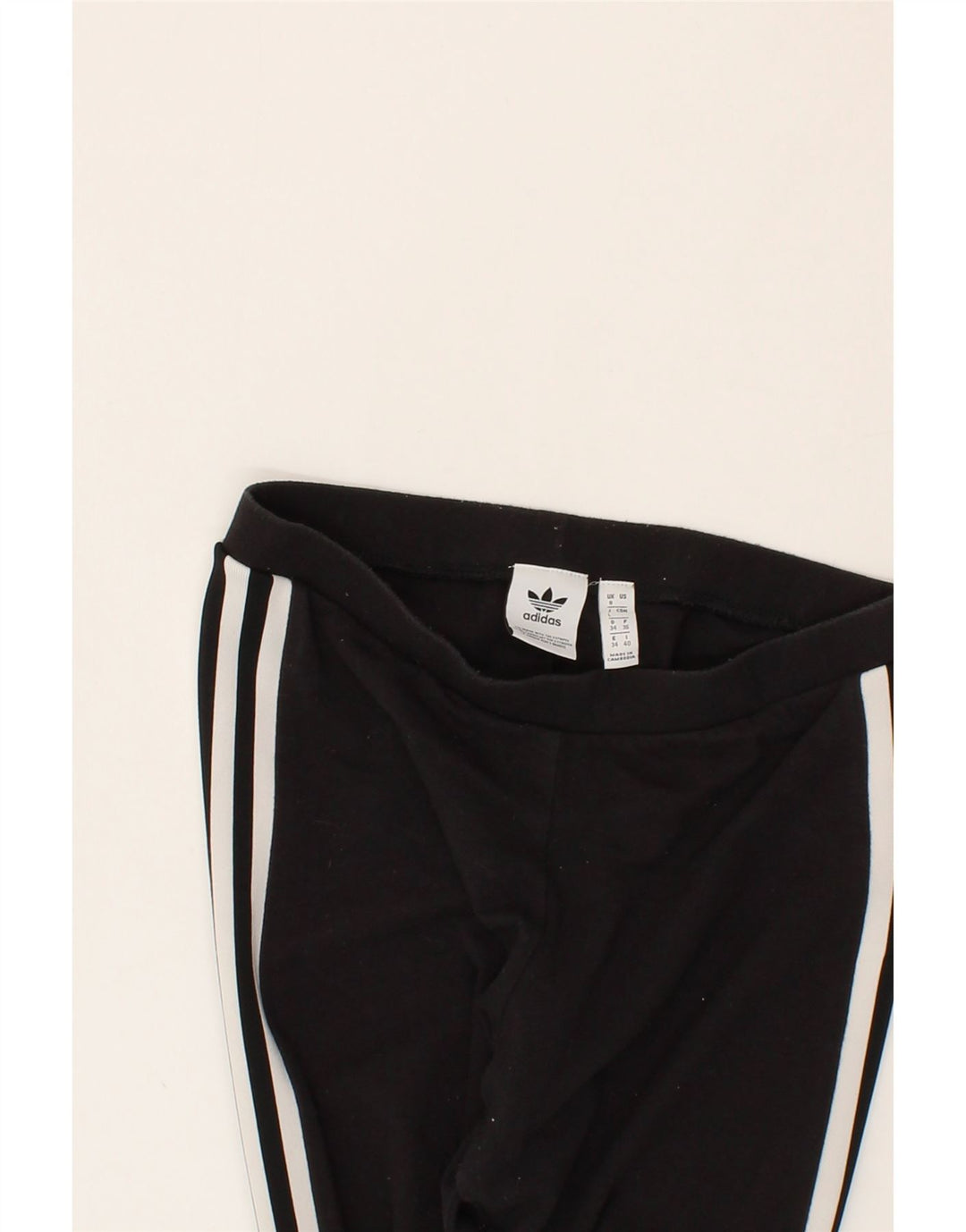 ADIDAS Womens Leggings UK 8 Small Black Cotton Vintage Adidas and Second-Hand Adidas from Messina Hembry 