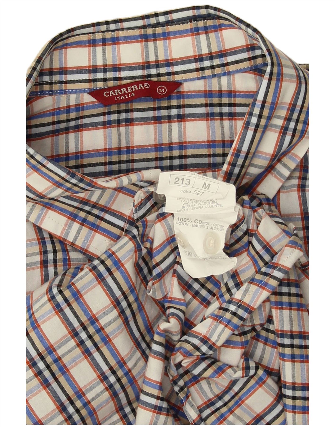Camicia a maniche corte da uomo Carrera in cotone a quadri grigio medio