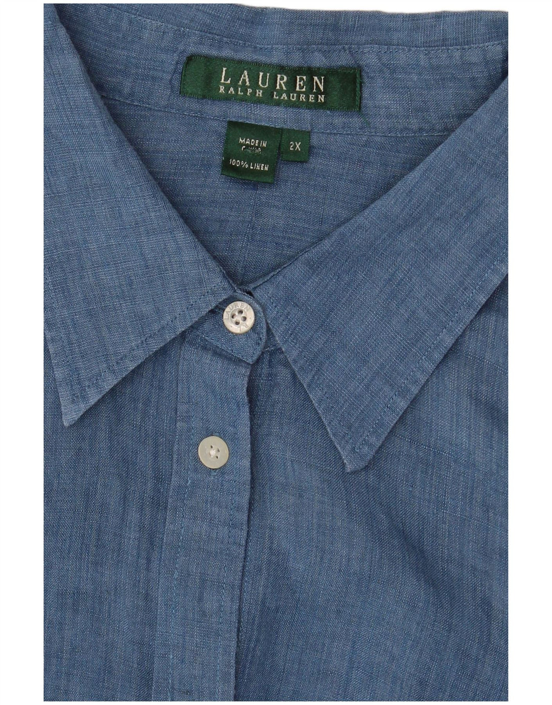 Camicia a maniche corte oversize da donna Ralph Lauren Blusa UK 20 2XL Blu