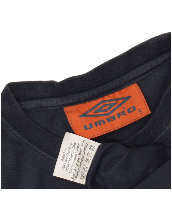 T-shirt grafica da uomo UMBRO Top piccola in cotone blu navy