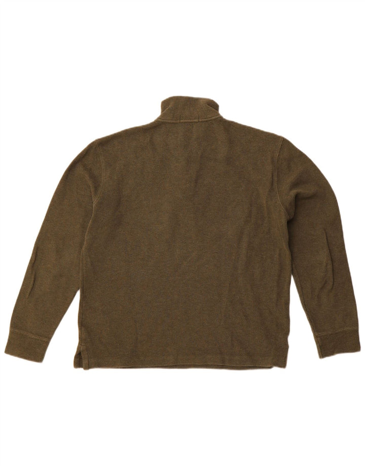 Polo Ralph Lauren Felpa da uomo con collo con zip, maglione piccolo in cotone kaki