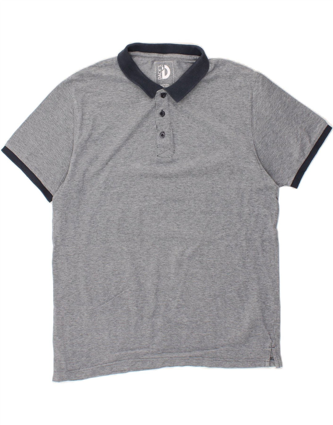 DACK'S Mens Polo Shirt 2XL Navy Blue Cotton Vintage Dack's and Second-Hand Dack's from Messina Hembry 