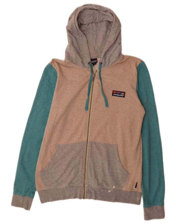 Patagonia Felpa con cappuccio e zip da donna UK 14 Colorblock medio multicolore