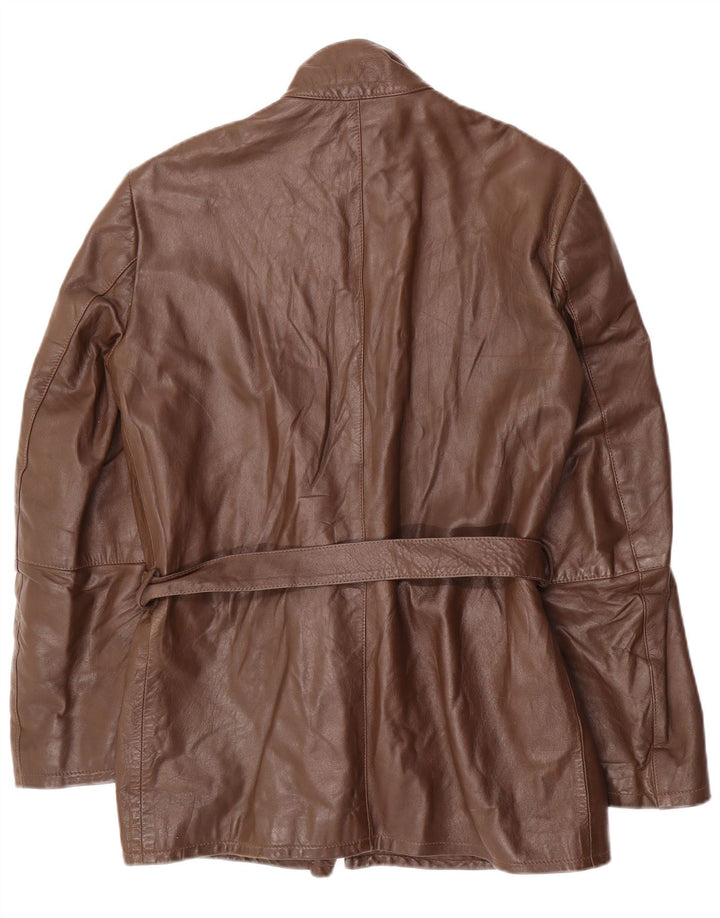 Giacca in pelle vintage da donna IT 50 XL Marrone
