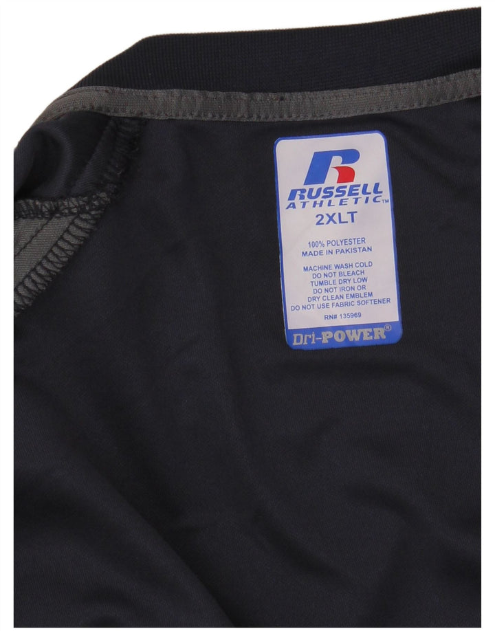 RUSSELL ATHLETIC T-shirt alta da uomo 2XL Poliestere color block blu navy