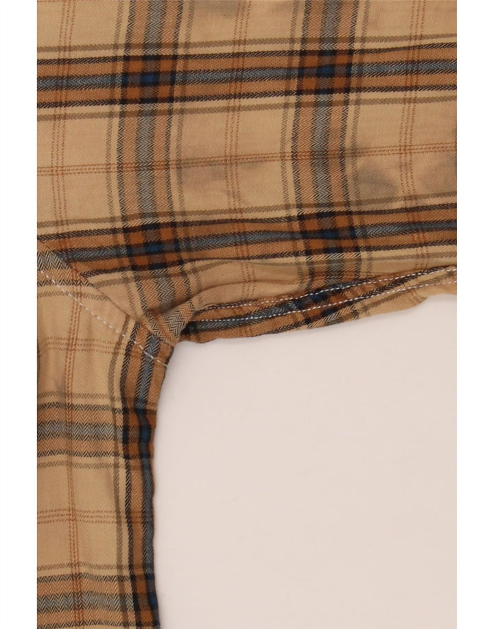 Camicia Guess da uomo in flanella di cotone a quadri beige piccolo