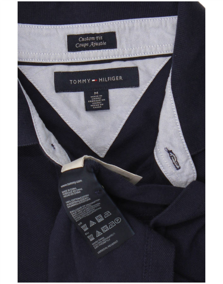 Polo da uomo su misura Tommy Hilfiger in cotone blu navy medio