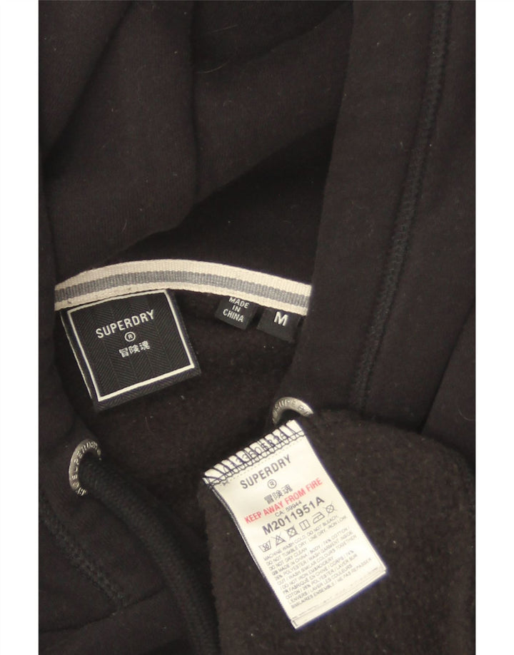 Maglione con cappuccio da uomo SUPERDRY in cotone nero medio