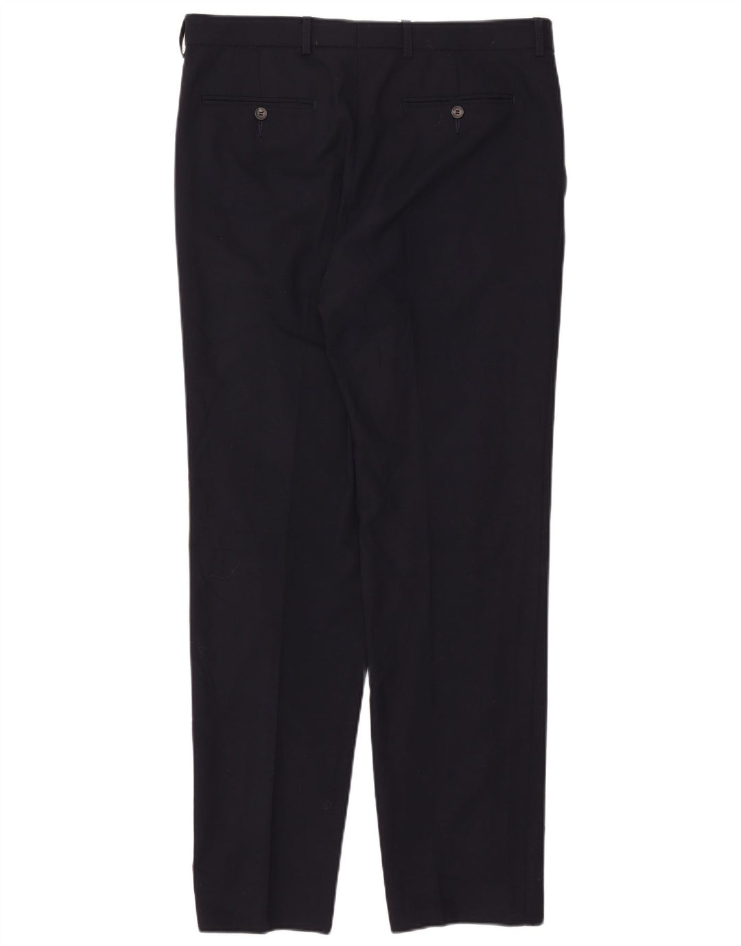 Pantaloni da abito dritti sartoriali da uomo Marks & Spencer W34 L33 lana blu navy