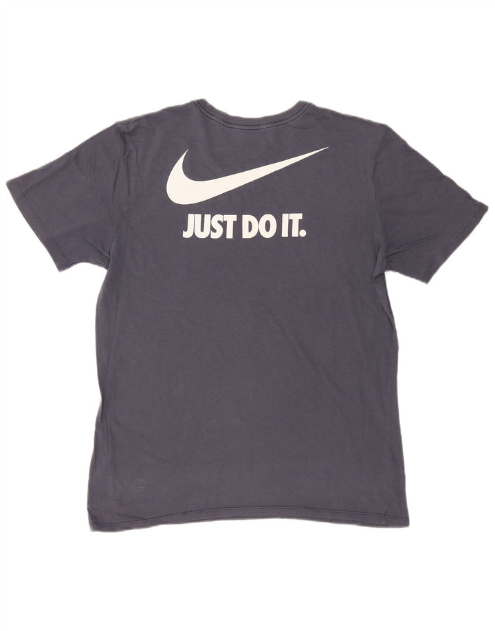 T-shirt grafica da uomo Nike Top Large in cotone blu navy