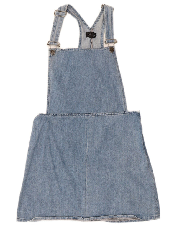 Topshop Salopette da donna Gonna in denim UK 10 Piccola W30 Cotone blu