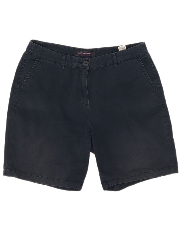 Pantaloncini chino da donna Marks & Spencer UK 12 medi W31 cotone blu navy