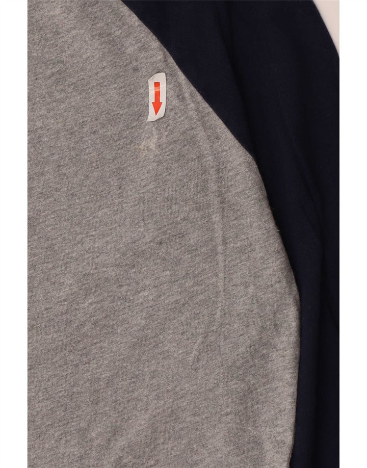 Top da uomo Superdry a maniche lunghe in cotone color block grigio medio