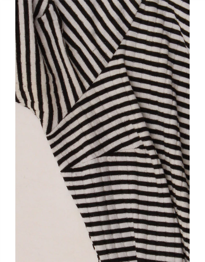 Topshop Abito avvolgente da donna UK 10 Piccolo poliestere a righe nere