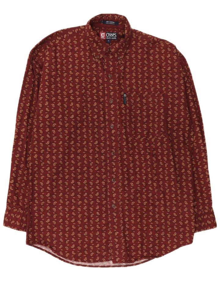 Camicia da uomo Chaps Ralph Lauren in cotone Paisley bordeaux medio