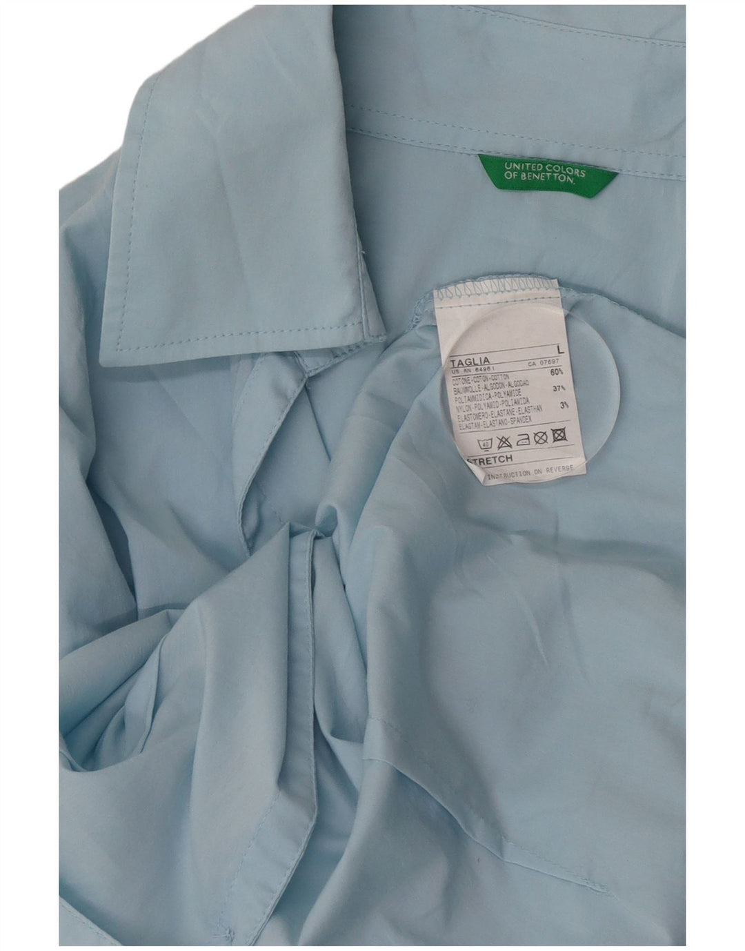 Camicia da donna Benetton UK 16 Large Blu Cotone