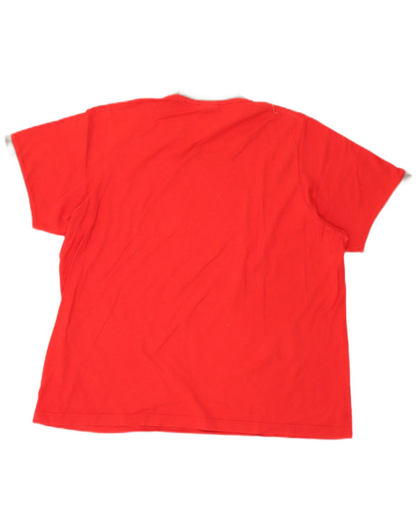 T-shirt grafica da uomo Adidas Top in cotone rosso medio