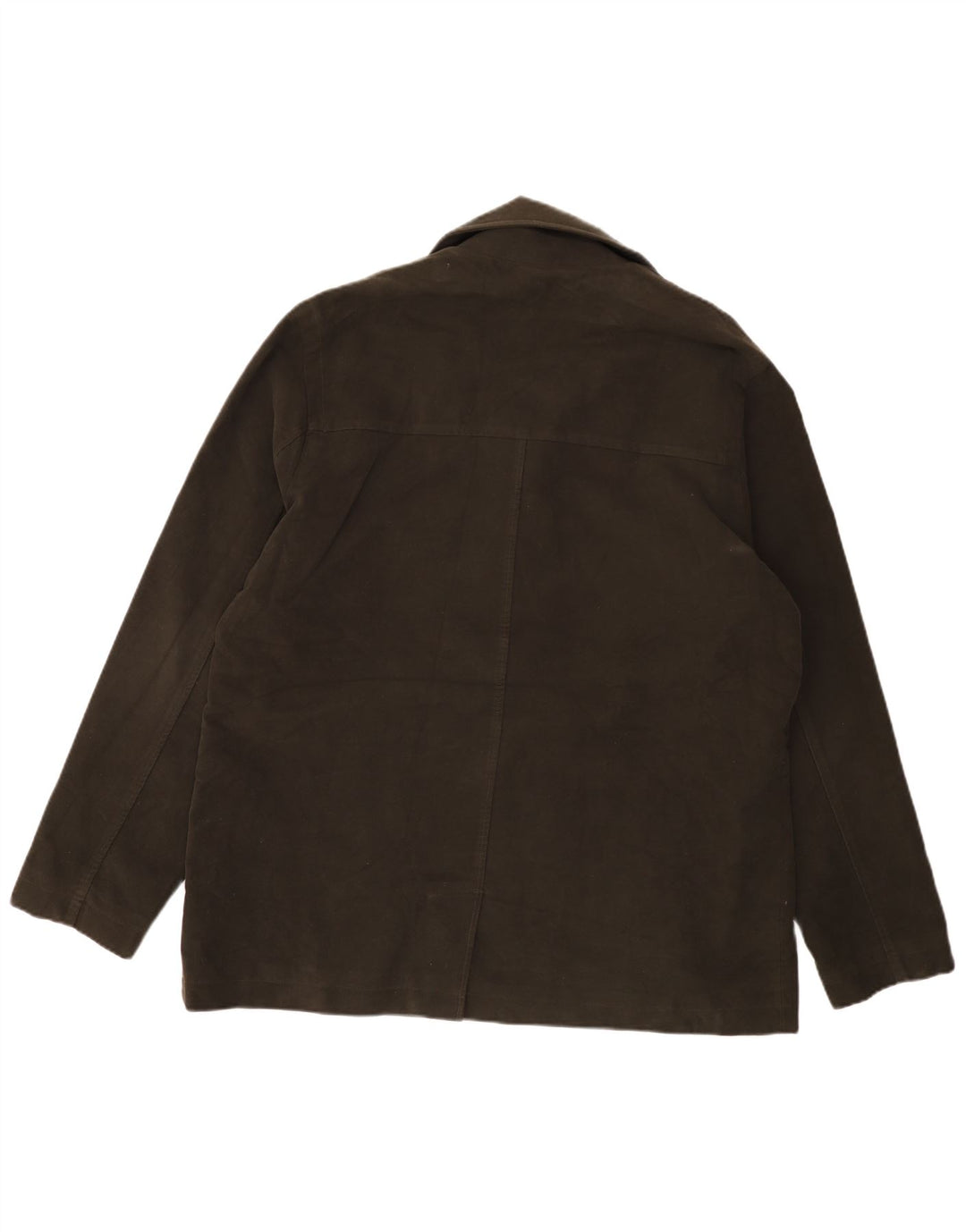 Giacca in pelle scamosciata aperta Marks & Spencer da uomo Autograph UK 42 XL Cachi