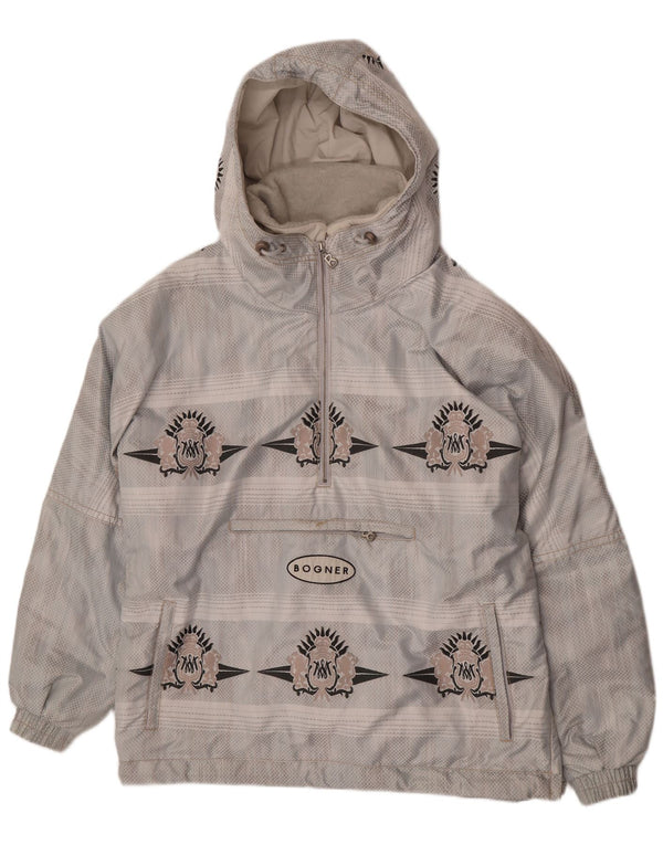 Giacca anorak con cappuccio grafico da uomo Bogner UK 42 XL Grigio geometrico