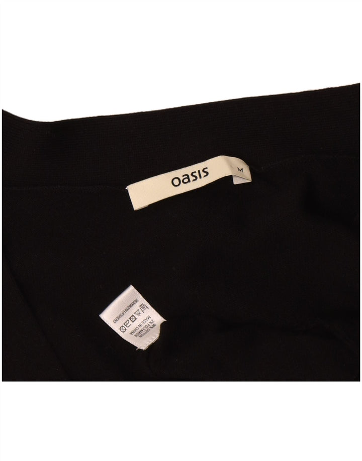 Maglione cardigan oversize corto da donna Oasis UK 14 cotone nero medio