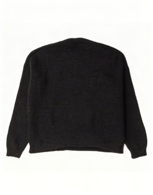 Maglione girocollo oversize da donna Zara UK 16 grande acrilico grigio
