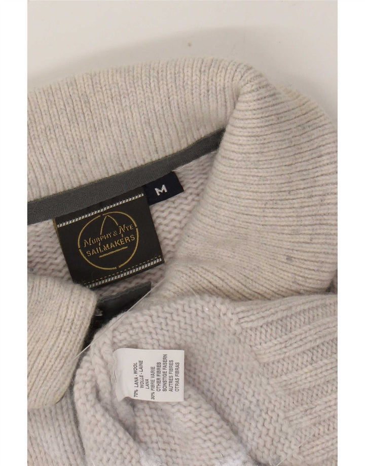 Murphy & Nye Maglione da uomo con collo alto in lana color block grigio medio