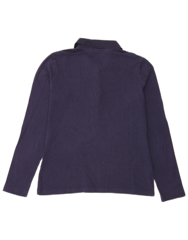 Polo da donna a maniche lunghe Lacoste taglia 42 grande in cotone blu navy