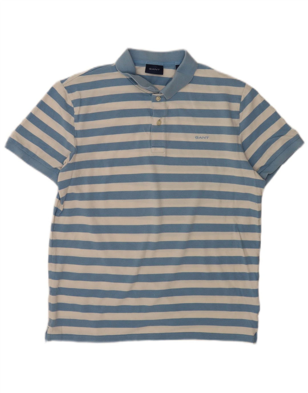 Polo da uomo Gant in cotone a righe grandi blu