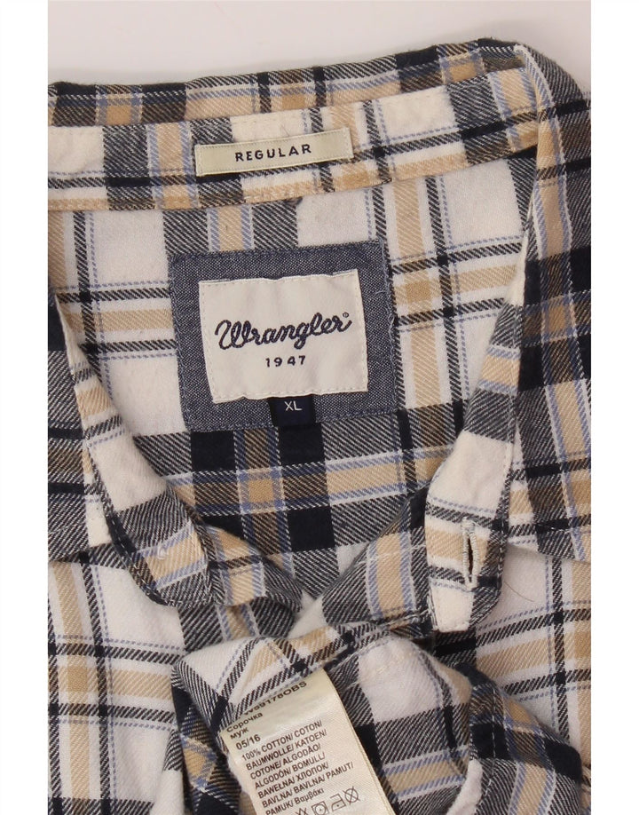 WRANGLER Camicia da uomo in flanella vestibilità regolare XL cotone a quadri bianchi