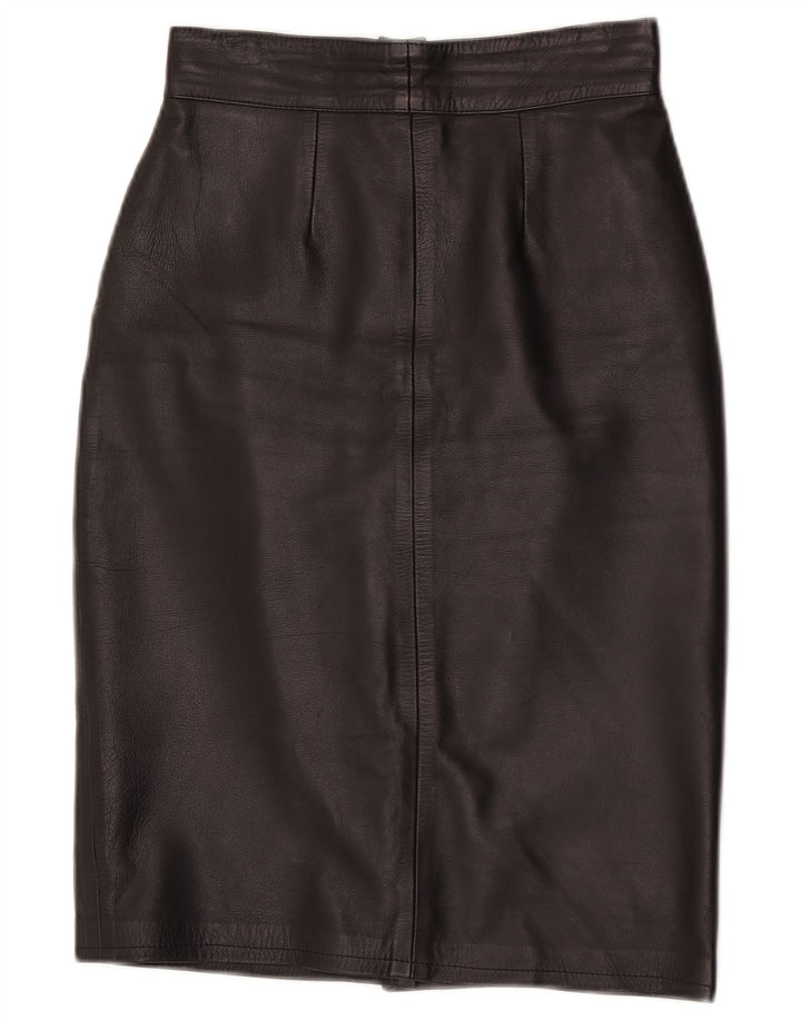 Gonna in pelle vintage da donna W24 XS nera