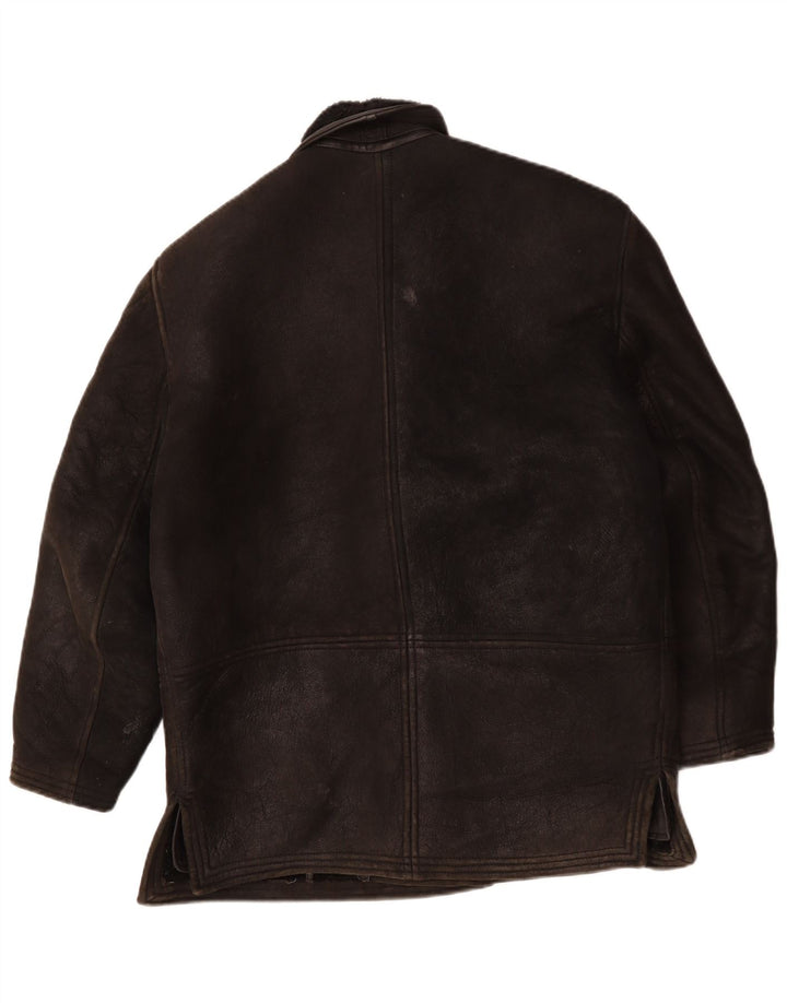 Giacca in shearling vintage da uomo UK 40 grande nera