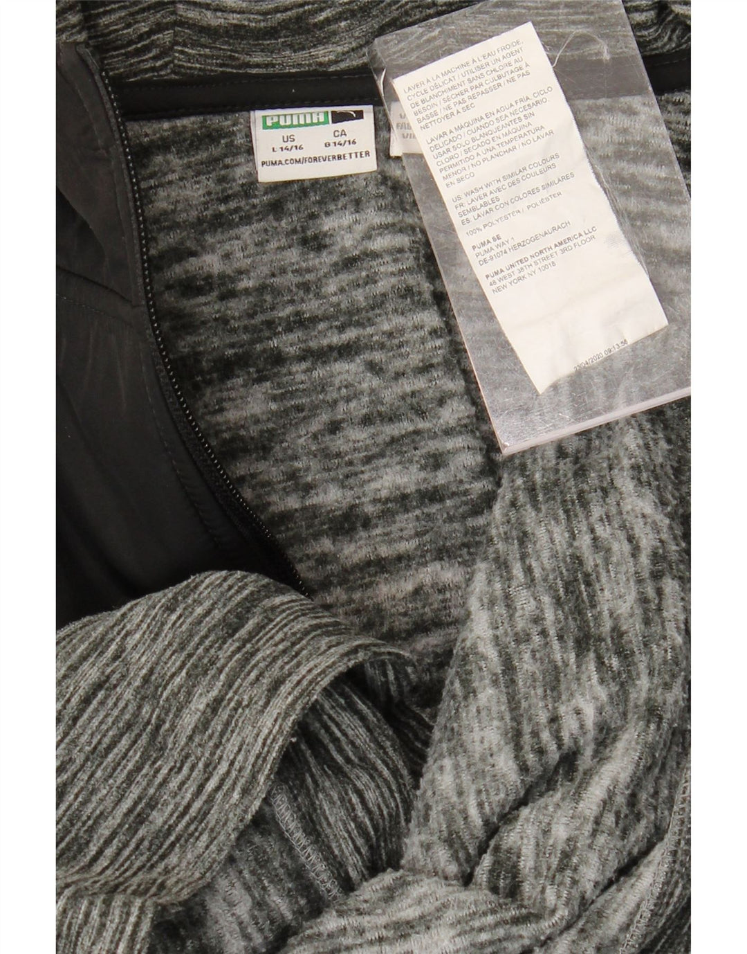 Felpa con cappuccio e zip PUMA per ragazzi 14-15 anni Large in poliestere color block grigio