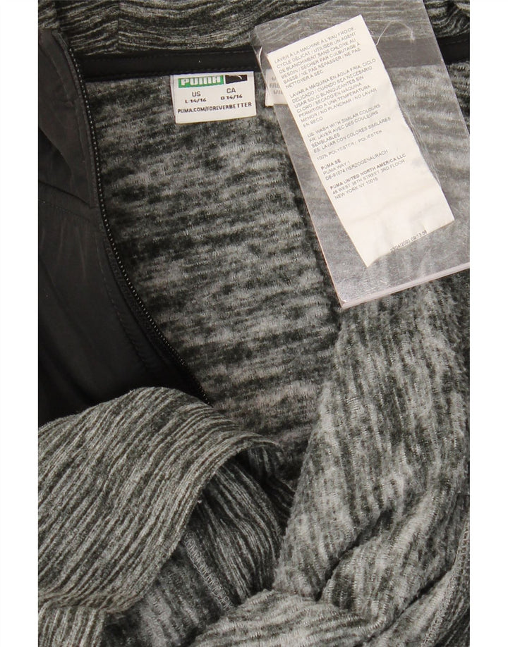 Felpa con cappuccio e zip PUMA per ragazzi 14-15 anni Large in poliestere color block grigio