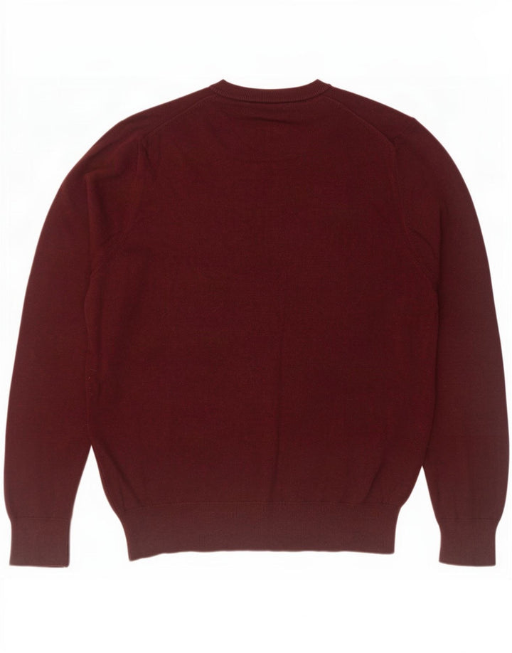 Maglione da uomo con scollo a V Marks & Spencer bordeaux medio