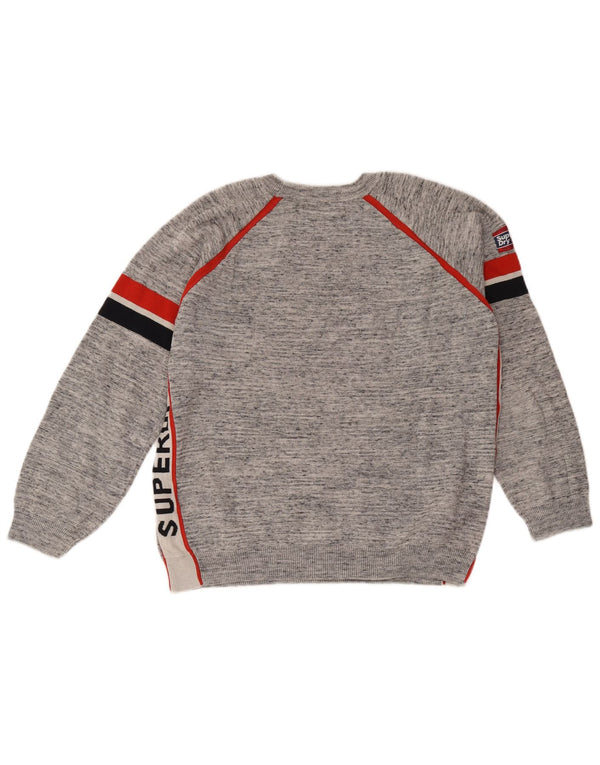 Maglione maglione girocollo con grafica da uomo Superdry Large Grey Colourblock