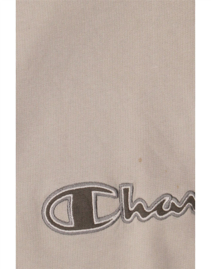 Felpa Champion da uomo con collo con zip grafica, maglione grande, cotone grigio