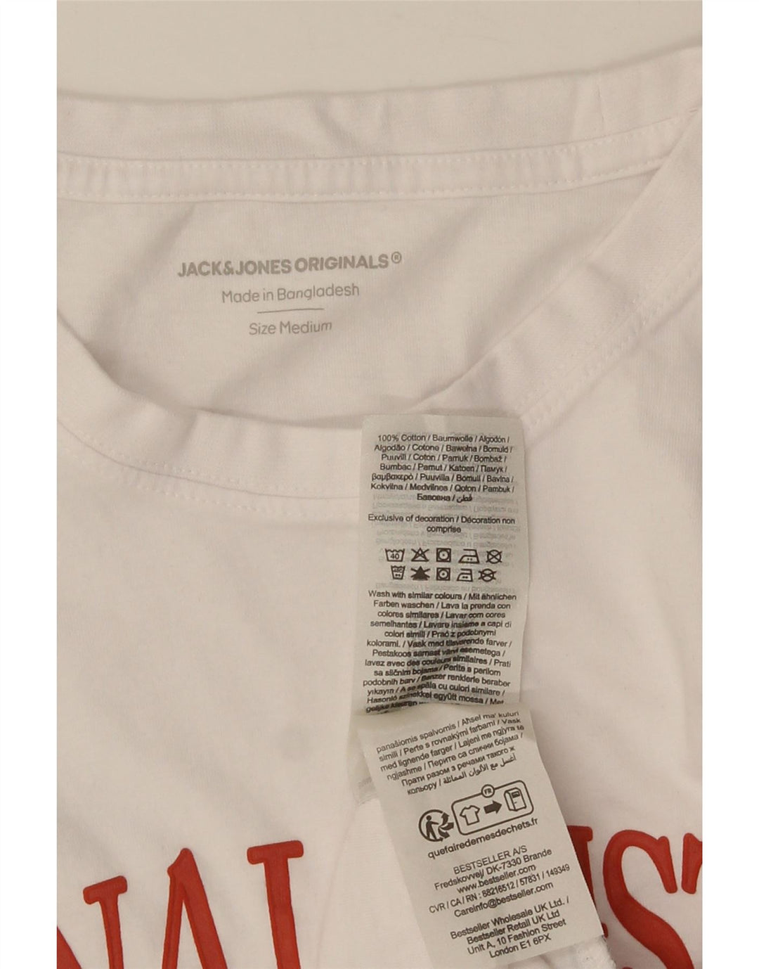T-shirt grafica da uomo Jack & Jones Top in cotone bianco medio